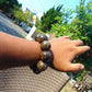87 gram 10 Beads Mala Bracelet Indonesian Aromatic Perfumed Amber 25 mm for Healing 26MJ4