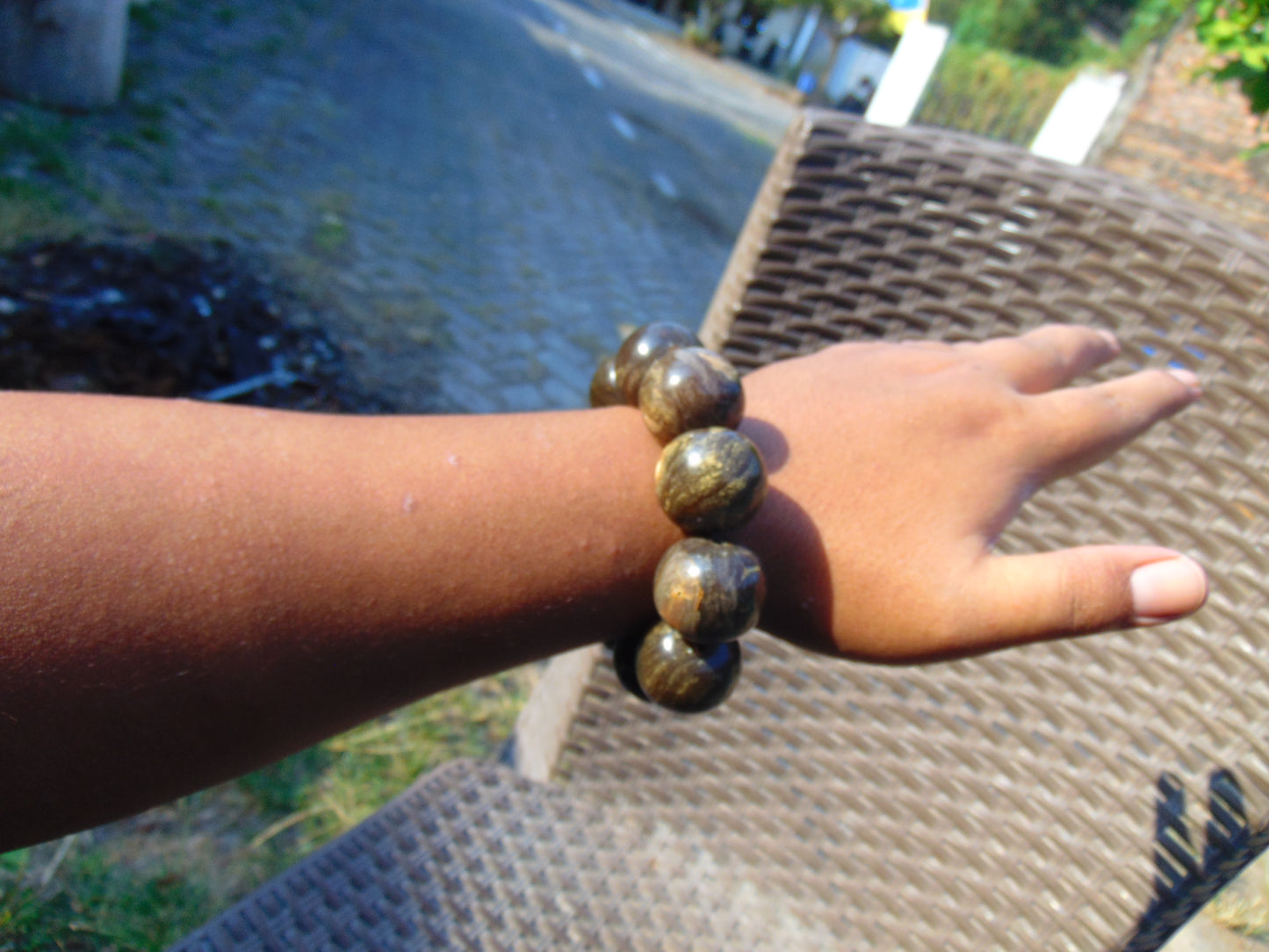 86 gram 10 Beads Mala Bracelet Indonesian Aromatic Perfumed Amber 25 mm for Healing 26MJ5