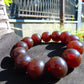 43 gr 13 Beads Mala Bracelet Indonesian Sumatra Dark Amber for Healing G18B8