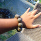 90 gram 10 Beads Mala Bracelet Indonesian Aromatic Perfumed Amber 25 mm for Healing 26MJ6