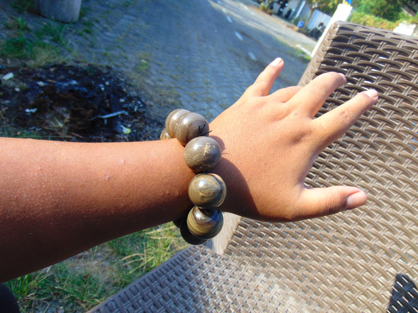 90 gram 10 Beads Mala Bracelet Indonesian Aromatic Perfumed Amber 25 mm for Healing 26MJ6