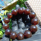 43 gr 13 Beads Mala Bracelet Indonesian Sumatra Dark Amber for Healing G18B8