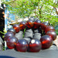 43 gr 13 Beads Mala Bracelet Indonesian Sumatra Dark Amber for Healing G18B3