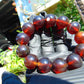 43 gr 13 Beads Mala Bracelet Indonesian Sumatra Dark Amber for Healing G18B3