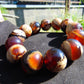 44 gr 13 Beads Mala Bracelet Indonesian Sumatra Dark Amber for Healing G18B7