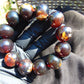 55 gram 12 Beads Mala Bracelet Indonesian Dark Red Amber 20 mm for Healing G20B4