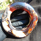 206 gr Big Bangle in hole 70 mm Indonesian Sumatra White Blue Amber for Healing EU35