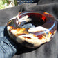 206 gr Big Bangle in hole 70 mm Indonesian Sumatra White Blue Amber for Healing EU35