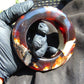 206 gr Big Bangle in hole 70 mm Indonesian Sumatra White Blue Amber for Healing EU35