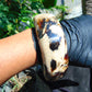 206 gr Big Bangle in hole 70 mm Indonesian Sumatra White Blue Amber for Healing EU35