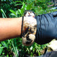 206 gr Big Bangle in hole 70 mm Indonesian Sumatra White Blue Amber for Healing EU35