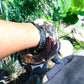 206 gr Big Bangle in hole 70 mm Indonesian Sumatra White Blue Amber for Healing EU35