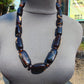 122 gr Small Necklace beads Indonesian Black Blue Amber for Healing A13K222