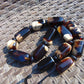 114 gr Small Necklace beads Indonesian White Black Blue Amber for Healing A13K220