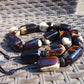 114 gr Small Necklace beads Indonesian White Black Blue Amber for Healing A13K220