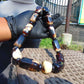 114 gr Small Necklace beads Indonesian White Black Blue Amber for Healing A13K220