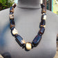114 gr Small Necklace beads Indonesian White Black Blue Amber for Healing A13K220
