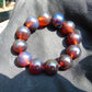 56 gram 12 Beads Mala Bracelet Indonesian Red Blue Amber 20 mm for Healing G20B27