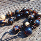156 gr Small Necklace beads Indonesian white black Amber for Healing A15K238
