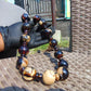 156 gr Small Necklace beads Indonesian white black Amber for Healing A15K238