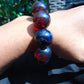 56 gram 12 Beads Mala Bracelet Indonesian Red Blue Amber 20 mm for Healing G20B27