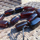 137 gr Small Necklace beads Indonesian Black Blue Amber for Healing A11K227