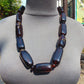 137 gr Small Necklace beads Indonesian Black Blue Amber for Healing A11K227