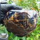 1255 gr Full Polished 16x11x7 cm Indonesian Black Blue Amber for Healing ML61