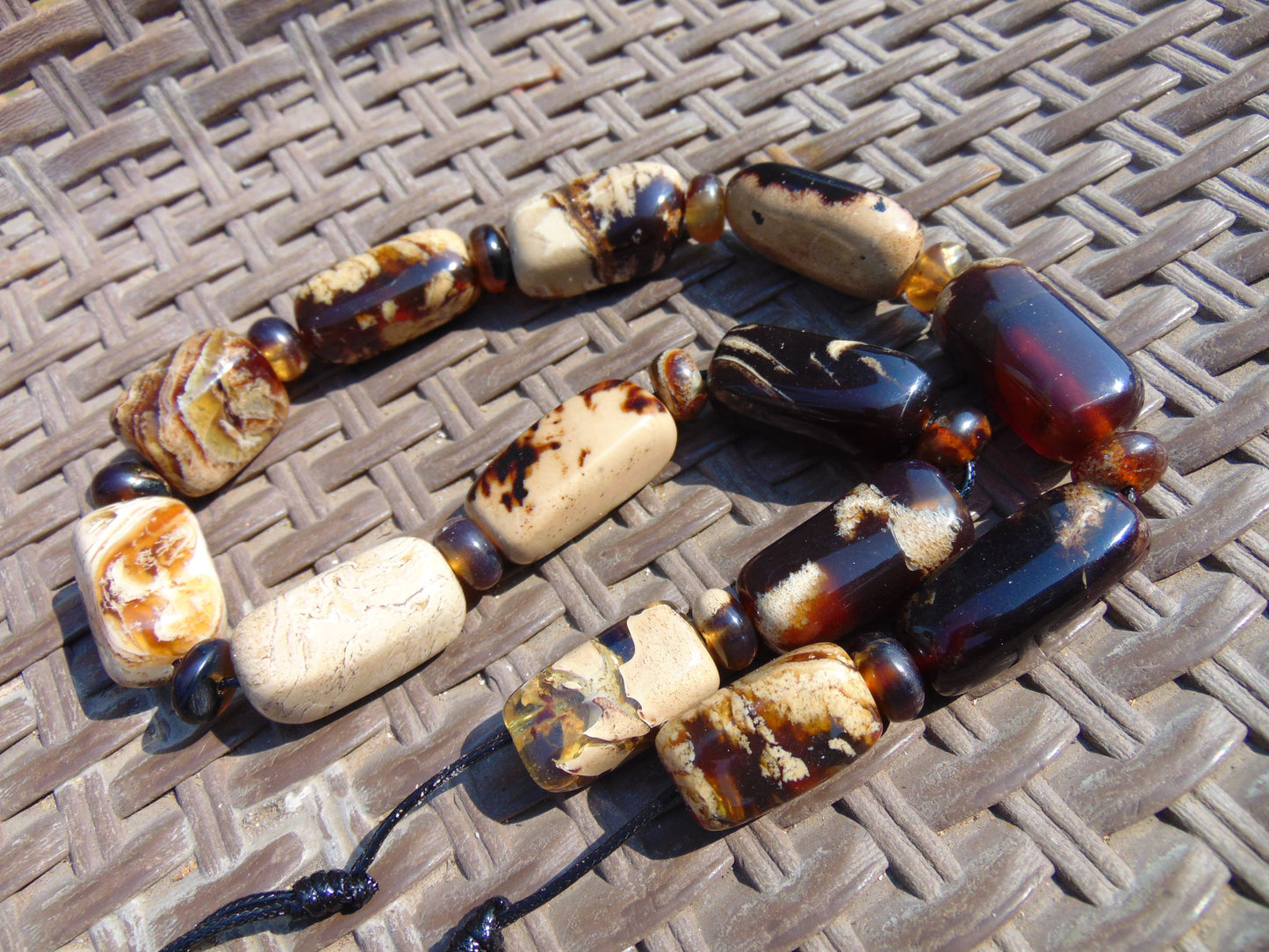 98 gr Small Necklace beads Indonesian White Amber for Healing A13K221