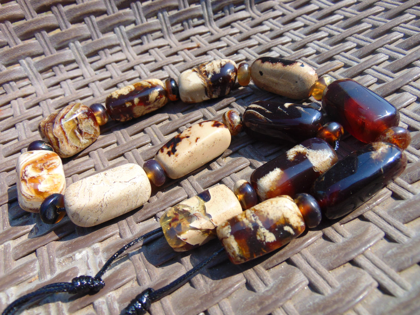 98 gr Small Necklace beads Indonesian White Amber for Healing A13K221