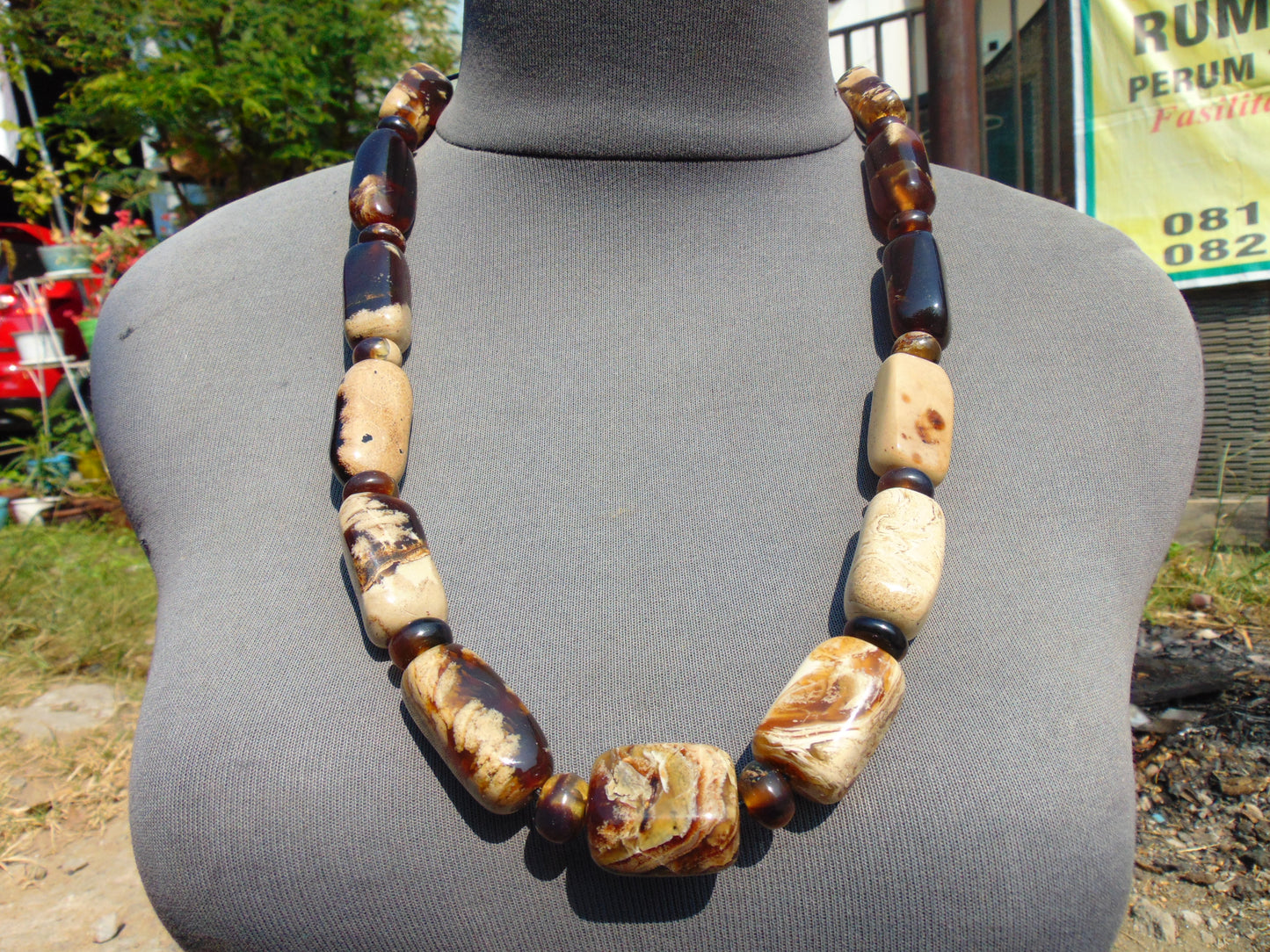 98 gr Small Necklace beads Indonesian White Amber for Healing A13K221