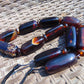 115 gr Small Necklace beads Indonesian Dark Chery Red Blue Amber for Healing A11K229