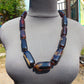 115 gr Small Necklace beads Indonesian Dark Chery Red Blue Amber for Healing A11K229