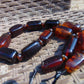 134 gr Small Necklace beads Indonesian Red Blue Amber for Healing A13K225