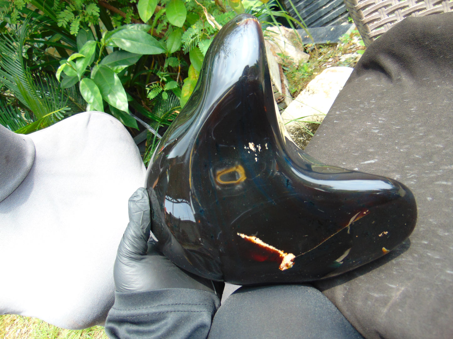 1824 gr Full Polished 21x20x7 cm Indonesian Dark Blue Amber for Healing AR113