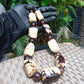 255 gr 19 beads Big Necklace Indonesian white Amber for Healing AWKK4