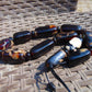 118 gr Small Necklace beads Indonesian Black Blue Amber for Healing A11K219