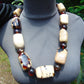 255 gr 19 beads Big Necklace Indonesian white Amber for Healing AWKK4