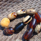 163 gr Small Necklace beads Indonesian Red White Amber for Healing A11K231