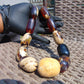 163 gr Small Necklace beads Indonesian Red White Amber for Healing A11K231