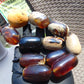 163 gr Small Necklace beads Indonesian Red White Amber for Healing A11K231