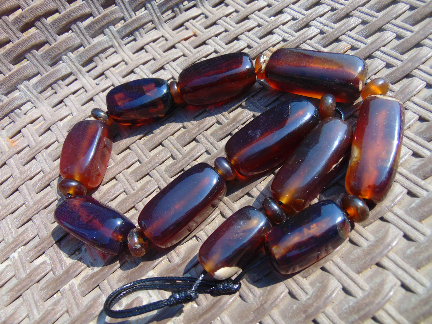 135 gr Small Necklace beads Indonesian Blue Amber for Healing A11K224