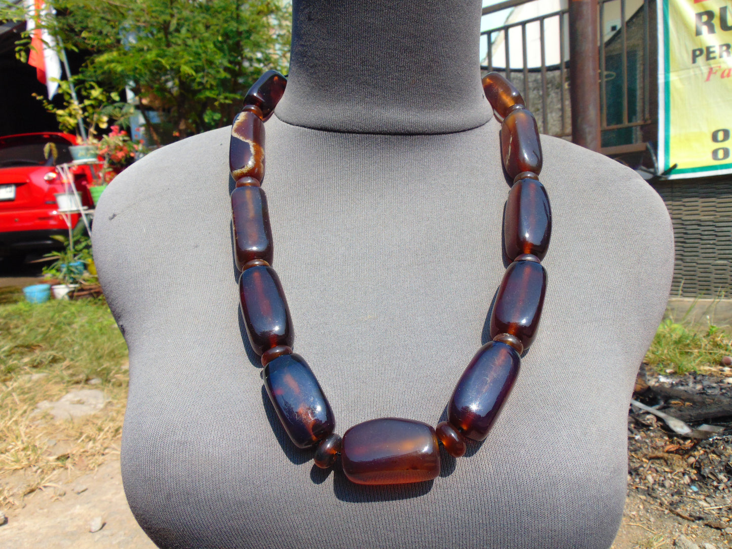 135 gr Small Necklace beads Indonesian Blue Amber for Healing A11K224