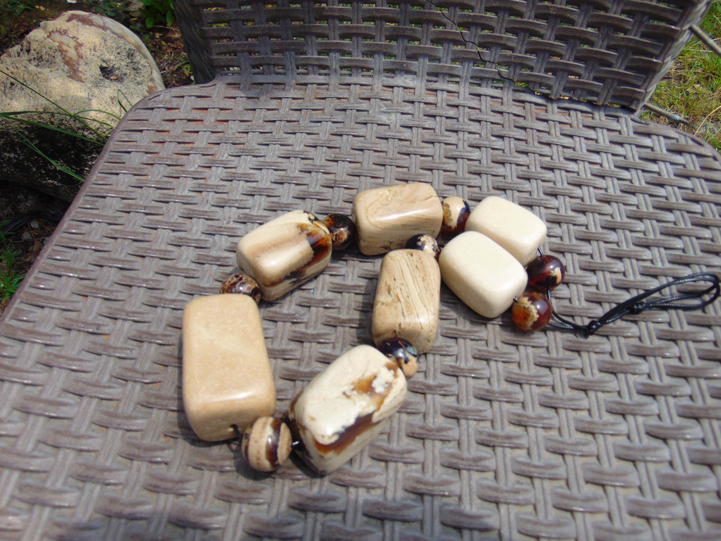 314 gr 15 beads Big Necklace Indonesian white Amber for Healing AWKK2