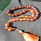 142 gr Tasbih Mesbah Rosary 33+3 Beads 19 mm Indonesian Yellow Red Amber for Healing FR31