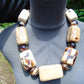 314 gr 15 beads Big Necklace Indonesian white Amber for Healing AWKK2