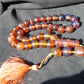 142 gr Tasbih Mesbah Rosary 33+3 Beads 19 mm Indonesian Yellow Red Amber for Healing FR31
