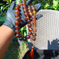 142 gr Tasbih Mesbah Rosary 33+3 Beads 19 mm Indonesian Yellow Red Amber for Healing FR31
