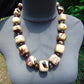 171 gr 31 beads Big Necklace Indonesian white Amber for Healing AWKK3
