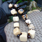 285 gr 25 beads Big Necklace Indonesian white Amber for Healing AWKK6